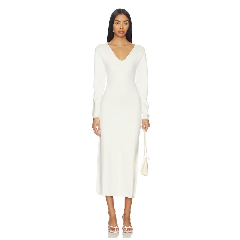 L'Academie by Marianna Yaslin Midi Dress in Ivory Size XXS NWT‎ READ